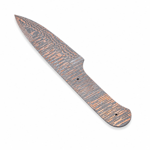 มีดสกินเนอร์ใบมีดตรงเหล็กดามัสกัสผสมทองแดง ทำมือตามสั่ง ยี่ห้อ Burraq DIY OEM สำหรับใช้ในแคมป์ปิ้งและครัว - Product Image 3