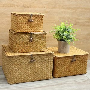 Boîtes cadeaux en bois pour bougies en herbe marine, nouveau design, faites à la main, grandes et petites, boîtes de rangement pour bijoux. - Product Image 1