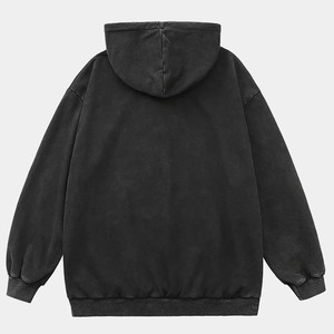 Oversized Washed Techwear Hoodie Unisex Vintage Streetwear Gothic Lightning Winter Embroidered Applique Cyberpunk Hip Hop - Product Image 2