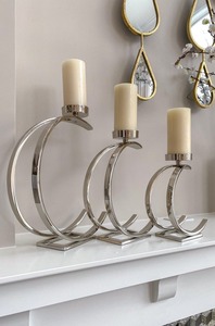 Set of 2 Brass <b>Candle</b> <b>Holders</b> Modern Geometric <b>Tall</b> Short Candlestick Stand Gold Decor for Home - Product Image 5