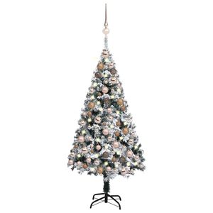 Árbol de Navidad Artificial Preiluminado con Juego de Bolas LED Verdes de 47.2 Pulgadas - Luces Navideñas Festivas - Product Image 1