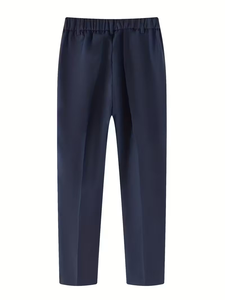 Medium-Large High School Children Back-To-School Solid Color Uniform Trousers 100% Cotton Woven Pocket Loose Tight Waist Belt - Product Image 3