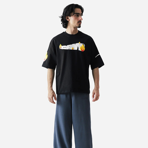 T-shirts graphiques décontractés en coton respirant 200 GSM pour hommes, avec logo personnalisé imprimé en 3D en relief, grande taille, faible MOQ, vente en gros - Product Image 4