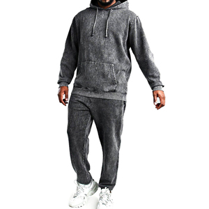 Survêtement d'hiver pour homme de qualité supérieure, imprimé délavé à l'acide, 100 % coton, respirant, séchage rapide, idéal pour le sport et le jogging, à prix abordable - Product Image 3