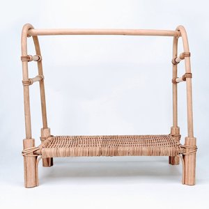 Doll clothes rail dolls clothing rack handcrafted rattan standing hangers for barbie accessories - Product Image 6