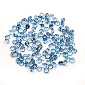 พลอยโทแพซสีฟ้าธรรมชาติทรงกลมเจียระไนแบบเหลี่ยมสำหรับทำเครื่องประดับขายส่ง - Product Image 4