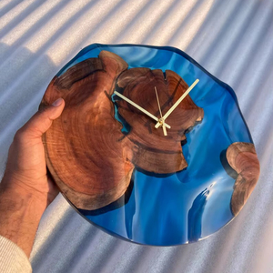 Handcrafted Wooden Epoxy Resin <b>Wall</b> <b>Clock</b> Modern Rustic Decor <b>Silent</b> Quartz Unique Home & Office Accent - Product Image 1