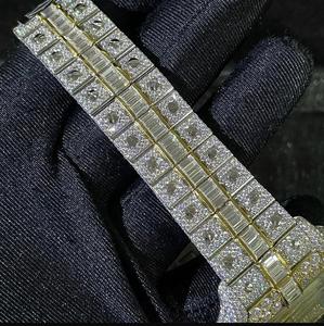 Reloj Mecánico Rectangular de Lujo con Incrustaciones de Diamantes, Números Romanos Coloridos, Caja de Oro Amarillo de 34MM, Esfera Analógica - Product Image 3