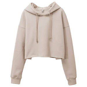 Sudadera Corta con Capucha para Mujer al por Mayor, Sudadera Corta Lisa para Mujer, Sudaderas Cortas Personalizadas y Conjuntos de Sudaderas con Pantalones Acampanados - Product Image 4