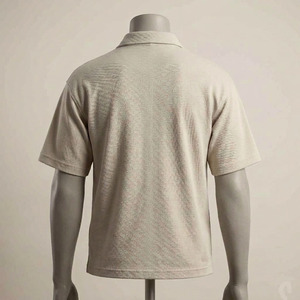 Polo homme vert uni à manches courtes en coton Oxford, décontracté, respirant, coupe classique, tissé uni teint - Product Image 6