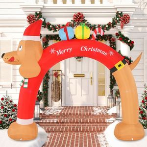 Arco Navideño Inflable de 8 Pies con Diseño de Dachshund Iluminado, Decoración Navideña para Jardín Exterior con Soplador de Aire - Product Image 1