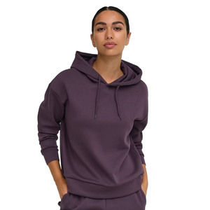 Sudadera con Capucha de Forro Polar para Mujer, Color Sólido, Corte Regular, Manga Larga, Transpirable, de Algodón y Fibra de Bambú, para Otoño - Product Image 3
