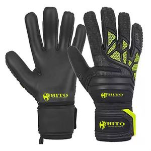 Gants de gardien de but de qualité supérieure avec impression en silicone au dos et contact de la paume avant, sangle attachée, design et couleur personnalisés - Product Image 1