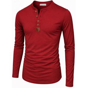 T-shirt homme col rond à manches longues, design personnalisé, nouveau modèle, 190g, écologique, respirant, printemps-été, col boutonné. - Product Image 3