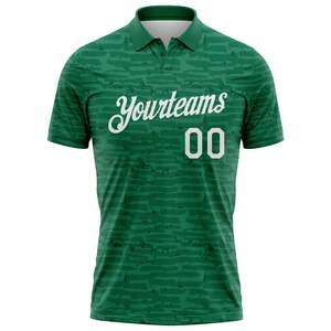 Polo de sport vert premium, fournisseur de logos personnalisés, vêtements d'équipe en polyester à séchage rapide, production de qualité export sous marque privée - Product Image 2