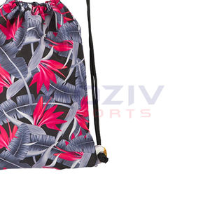 Sac à dos de sport de voyage écologique de haute qualité en gros, imprimé par sublimation, avec cordon de serrage, logo personnalisé, en tissu polyester imperméable - Product Image 4