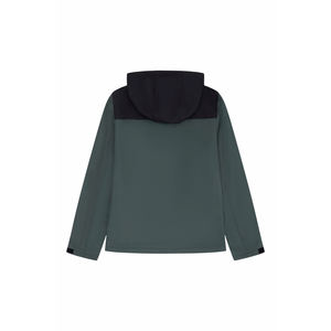 Chaqueta Impermeable de Softshell con Capucha para Hombre, Cortavientos de Forro Polar para Senderismo y Camping, Abrigo de Otoño Cortavientos con Cremallera y Diseño de Parches - Product Image 2