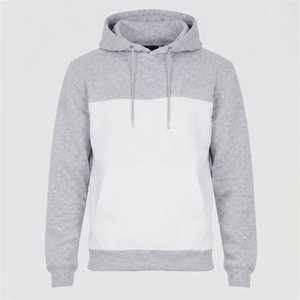 New Arrivals Custom <b>Men's</b> Gray <b>White</b> Color Block Hooded Tracksuit Set Full Sleeve Casual <b>Joggers</b> With Side Pockets Autumn Wear - Product Image 3