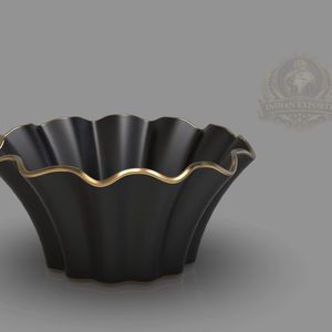 Bol décoratif en aluminium noir et or, personnalisé, écologique et luxueux - Décoration de table moderne et contemporaine - Product Image 1