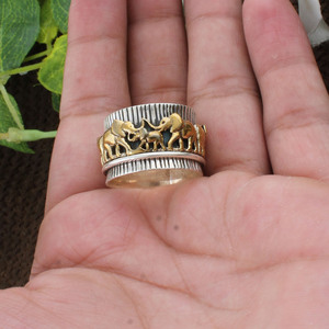 Wholesale Shree Jaipur Silver 925 Sterling Silver Elephant <b>Spinner</b> <b>Ring</b> Classic Design for Meditation Anxiety Relief Unisex - Product Image 2