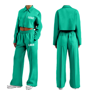 Custom Acid Wash Windbreaker Tracksuit Zipper Hoodie <b>Jacket</b> And Elastic High Waist Trouser Jogging Set Baggy Nylon Track Suit - Product Image 6
