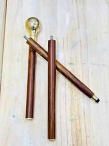 Canne de marche vintage en bois avec globe terrestre en laiton massif poli, pliable en 3 sections, à suspendre au mur, pour la Saint-Valentin et les remises de diplômes - Product Image 2