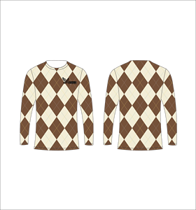 เสื้อยืดแขนยาวลายอาร์ไกล์ผ้าฝ้ายสำหรับผู้ชาย คอกลม ทรงปกติ พิมพ์ลายด้านหน้า มีโลโก้ - Product Image 1