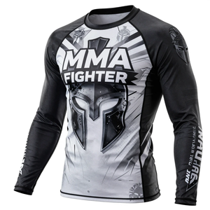 Camiseta de compresión de manga larga para luchador de MMA, con estampado por sublimación, de secado rápido, para entrenamiento, para hombre adulto. - Product Image 3