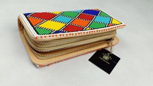 Pochette enveloppe bohème en jute à franges, ornée de pierres rouges, de perles et de paillettes, sac de soirée, sac à main tribal pour festival, portefeuille-bracelet pour femme - Product Image 3