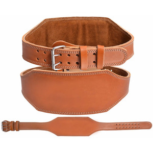 Genuine Leather 10mm Weightlifting Belt with Buckle Closure Non-Slip Heavy Duty Professional Gym Training <b>Back</b> & Waist <b>Support</b> - Product Image 1