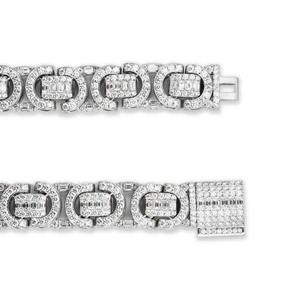 <b>Iced</b> <b>Out</b> Miami <b>Chain</b> Necklace Rhodium Plated Cubic Zirconia Figaro <b>Chain</b> Hip Hop Jewelry for Men - Product Image 2