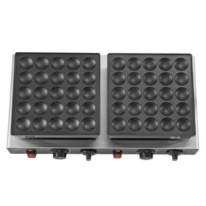 50 pièces Mini-appareil à crêpes hollandaises antiadhésif en acier inoxydable, machine à Dorayaki 1800W, grill électrique double commercial pour Poffertjes - Product Image 2