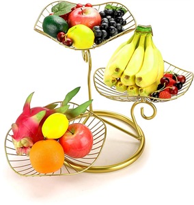 Panier à fruits en fil d'or fait main, idéal pour organiser les fruits, les légumes et les collations dans la cuisine et la salle à manger, en provenance d'Inde - Product Image 6