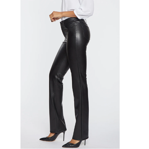 Pantalones de Cuero Sintético PU Negro Brillante para Mujer, Pantalones de Invierno a Prueba de Viento, de Cintura Alta con Botones, Ropa Exterior de Moda Urbana - Product Image 4