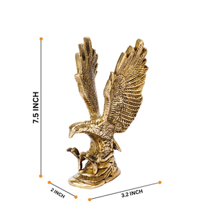 Statue d'aigle volant en laiton artisanal, figurine décorative d'aigle, objet de décoration pour la maison et le bureau, sculpture d'oiseau pour le salon - Product Image 3