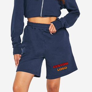 High Quality 100% Cotton Women's Vintage Sports Shorts Custom Silk Screen Printed Logo Button Breathable Quick Dry <b>Elastic</b> Waist - Product Image 4