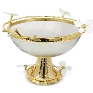 Bol décoratif doré avec motif corail découpé, en métal fait main, centre de table glamour pour la décoration de table - Product Image 6