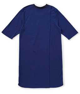 Bata de paciente adaptable para hombres con discapacidad, de algodón tejido azul marino, uniforme de hospital, sin costuras, cuello en V, manga larga, ropa de recuperación - Product Image 5