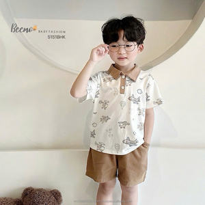 Vêtements pour enfants en gros OEM, polos décontractés pour enfants, vêtements en coton tricoté pour garçons, ensembles de vêtements de style coréen, vêtements pour tout-petits garçons - Product Image 3