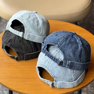 Casquette Docker en jean tendance, bonnet sans bord, bonnet uni, casquette de marin, bonnets, casquette bob, casquette ajustable pour homme et femme - Product Image 6