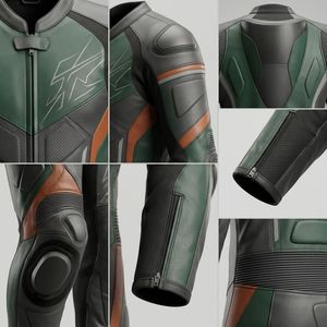 Combinaison de moto professionnelle en cuir une pièce, homologuée CE, équipement de protection respirant pour la course sur circuit - Product Image 6