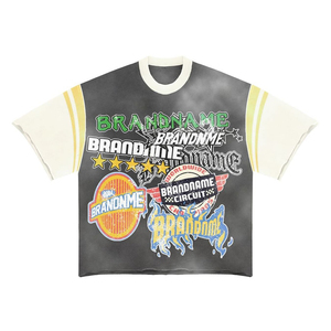 Ensemble T-shirt et short graphique oversize pour homme 2026 – Tenue décontractée 2 pièces streetwear d'été – Survêtement imprimé coordonné - Product Image 1