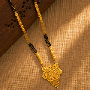 Mangalsutra largo de oro de 24 quilates al por mayor para mujeres casadas, mangalsutra tradicional para bodas, mangalsutra de uso diario con acabado dorado. - Product Image 2