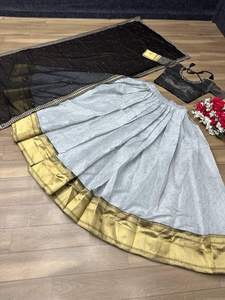 Vestido de Novia Elegante de Talla Grande con Bordado de Terciopelo y Chifón, Estilo Sirena, para Mujer, Blusa Chunni, Ropa de Fiesta Nupcial India 76191 - Product Image 3