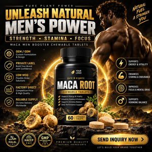 Elma Food Halal Maca Root Extract Supplement 60-count Chewable Tablets Men Energy Support <b>Metabolism</b> Circulation GMP HACCP - Product Image 1