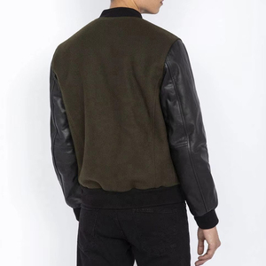 Men's Olive Green <b>Coach</b> Jacket With PU Leather Sleeves Button Closure Casual Style Regular Fit <b>Coaches</b> Jacket For Online Sale - Product Image 6