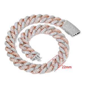 Pulsera de eslabones cubanos de moissanita de lujo con acabado en oro rosa y oro blanco, estilo hip hop, regalo de joyería para hombres y mujeres - Product Image 3