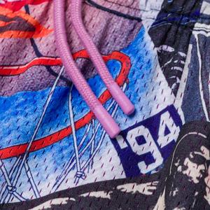 Shorts de basketball pour hommes, style streetwear, imprimé intégral, 5 po d'entrejambe, 100% polyester, respirant, séchage rapide, taille élastique, poches latérales - Product Image 4