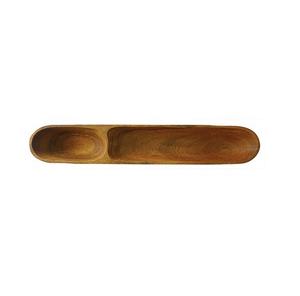 100% plateau de service de bol de pâte écologique en bois carré naturel pur avec 3 portions décoratives spéciales pour un usage domestique - Product Image 1