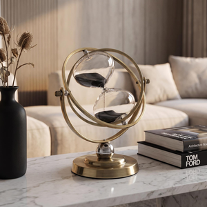 Luxury Brass Hourglass <b>Sand</b> Timer Vintage <b>Decorative</b> Desktop Timepiece for Home Office Desk Decor Gift & Collection - Product Image 6